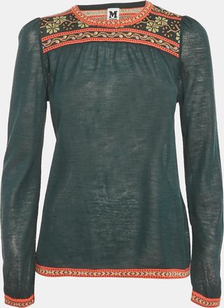 M Missoni Dark Green Knit Full Sleeve Top
