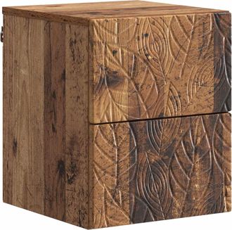 vidaXL Mesita De Noche De Pared Madera Envejecida 34,5 X 33 X 40 Cm Vidaxl