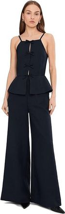 Avec Les Filles Bow Vest Twofer Jumpsuit Womens Dress Navy : 10, Polyester