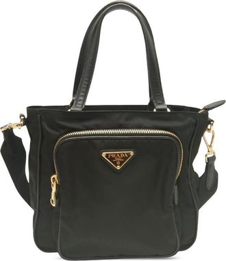 Prada Pre-owned Prada Saffiano Trimmed Tessuto Satchel Ladies G78VSID0S95DZMDL