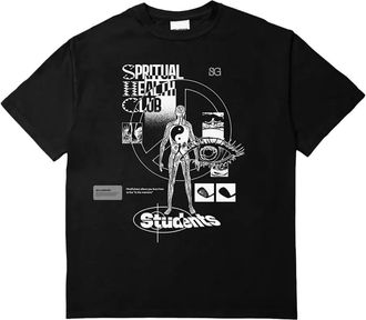 Students T-shirt Spiritual Health Club - Nero