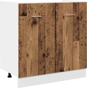 Berkfield Home Sink Bottom Cabinet Lyon Old Wood 80x46x81.5 cm Engineered Wood in Brown