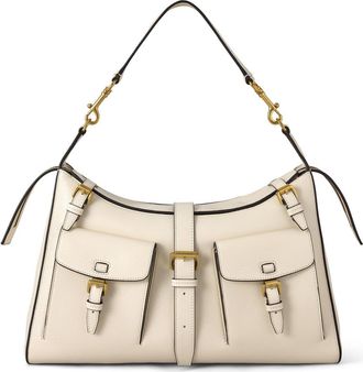 Mulberry Roxanne High Shine Leather Shoulder Bag in Eggshell at Nordstrom