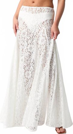 Olivaceous Viola Sheer Lace Maxi Skirt In White