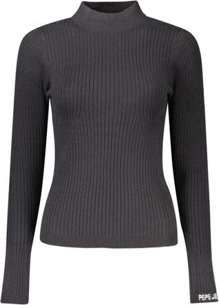 Pepe Jeans London Trui met hoge hals - Dames - Coltruien - Zwart - L - Katoen - Truien & Vesten