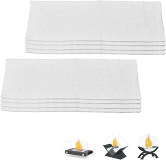 OEM Juego De 8 Lanas Cer&aacute;micas Para Bioetanol, 30 X 10 X 1,3 Cm. Esponja Cer&aacute;mica Para Accesorios De Chimeneas De Bioetanol. Lana De Vidrio. Lana Cer&aacute;mica