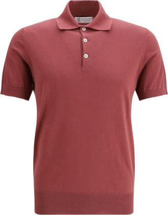 Brunello Cucinelli button collar polo shirt - men - Cotton - 52 - Red