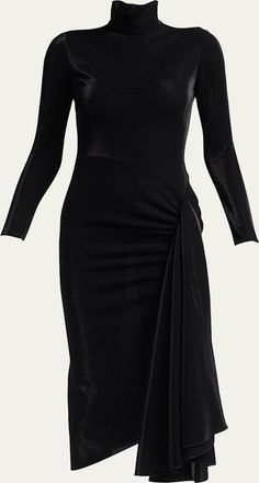 Giorgio Armani Draped Iridescent Jersey Midi Dress