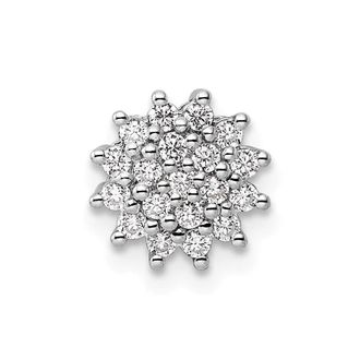 Diamond2Deal 14K Gold Lab Grown Diamond Cluster Chain Slide Pendant (0.28ct, VS, G-H)