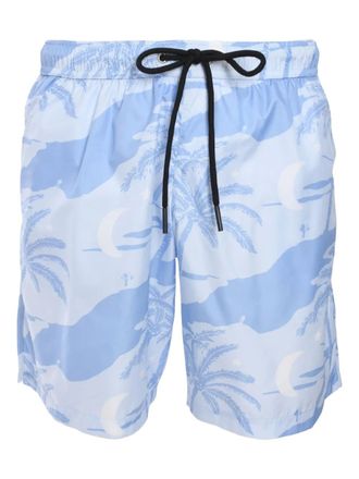 Mauna Kea graphic-print swim shorts - men - Polyester - S - Blue