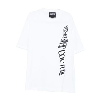 Versace Jeans Couture Tops, Heren, Wit, S, Witte T-shirts en Polos