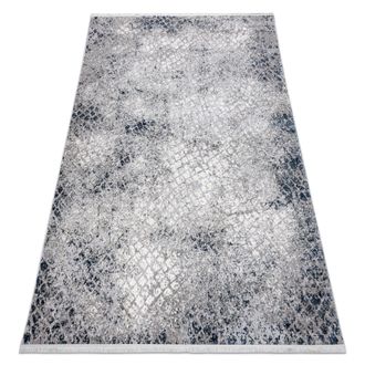 RugsX Rugsx - Alfombra Moderna Rebec Franjas 51117 - Dos Niveles De Vell&oacute;n Crema / Azul Oscuro Blue 280x370 Cm
