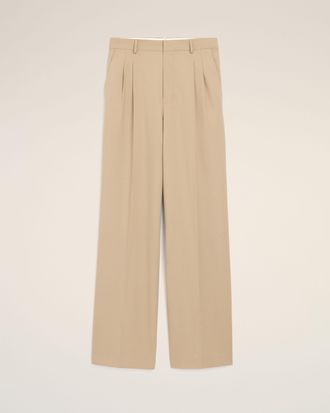 Ami Beige New Wool Low Waist Wide Trousers Beige - 36 - for Men
