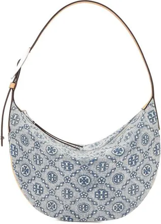 Tory Burch Small T Monogram Denim Balloon Bag in Powder Blue at Nordstrom