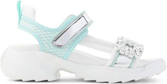Roger Vivier Viv On The Run Sandalen - Dames - Sandalen - Wit - 40 EU - Leer - Schoenen