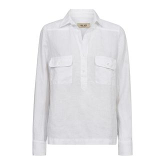 Mos Mosh MOS Mosh, Dames, Blouses & Shirts, Wit, Maat: XS Linnen