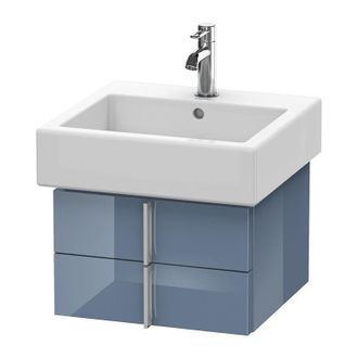 Duravit Mueble Bajo Lavabo Vero 6203, De Pared, Con 2 Cajones, 450mm, Color (frente/cuerpo): Laca De Alto Brillo Stone Blue - Ve620304747