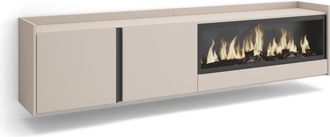 Skraut Home Skraut Home - Mueble Tv, Televisi&oacute;n, Muebles De Sal&oacute;n, Almacenaje, 212x35x50cm, Para Tv Hasta 80, Chimenea El&eacute;ctrica Xxl, Colgado, Suspendido, Estilo 