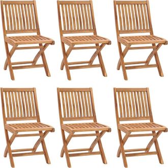 vidaXL Vidaxl - Sillas De Jard&iacute;n Plegables 6 Unidades Madera Maciza De Teca
