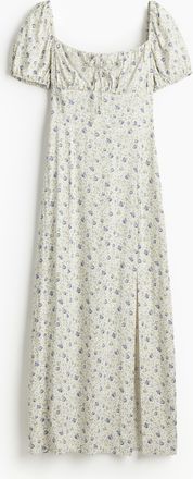 H&M Midikleid mit Puffärmeln - White