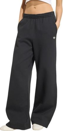 adidas Originals Essentials Fleece Wide Leg Pants in Black at Nordstrom, Size Xx-Small