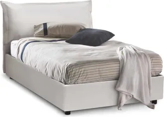 Talamo Italia Cama tamaño queen en ecopiel blanca 120x190 cm