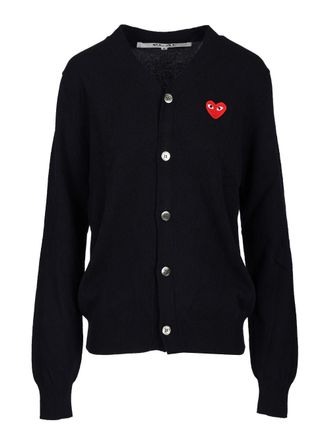 Comme Des Garçons Wool Cardigan Knitwear Blu-Donna