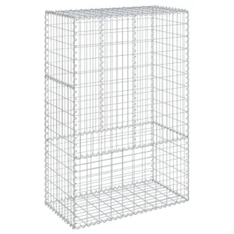 Berkfield Home Gabion Basket with Cover 100x50x150 cm Galvanised Iron in Silver | Size: 100 x 50 x 150 cm