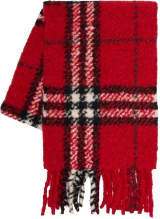 Burberry Winter Scarves, unisex, Red, Size: ONE SIZE Mu G Check Boucl&eacute; Scarf