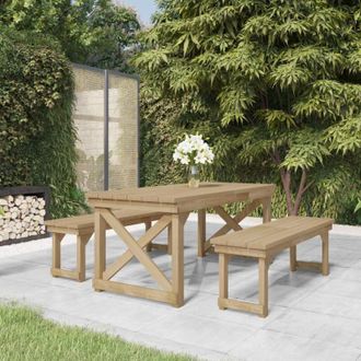 vidaXL vidaXL Set da Pranzo per Giardino 3 pz in Legno di Pino Impregnato