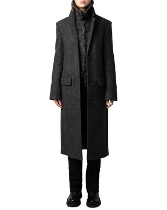 Zadig&Voltaire Mio Chevron Chine Wool-Blend Coat