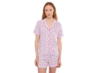 PJ Salvage Whimsy Pajama Set Womens Pajama Sets Pink : LG (US 10-12), Cotton/Jersey/Modal