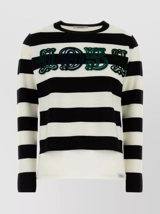 Max Mara striped wool embroidered boxy sweater