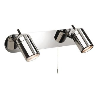 Netlighting Atlantic 2 Light Spotlights Bar Switched Bathroom Ceiling Light Chrome IP44 GU10 in Grey