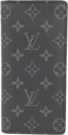 Louis Vuitton Black Coated Canvas Long Wallet (Bi-Fold) (Pre-Owned)