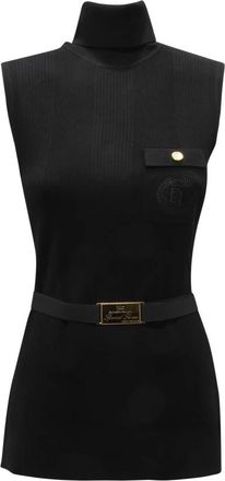 Elisabetta Franchi Dolcevita Sicato WO Sweater - Dames - Coltruien - Zwart - XL - Truien & Vesten