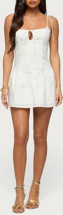 Edikted Kaira Boned Minidress in White at Nordstrom, Size X-Small