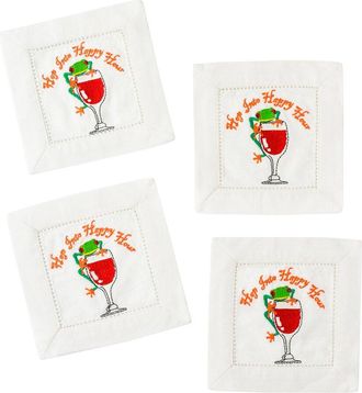 Tiramisu Set Of 4 Hop Into Happy Hour Frog Cocktail Napkins