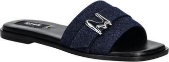 Msgm Platte Sandalen - Dames - Sandalen - Blauw - 38 EU - Katoen - Schoenen