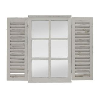 AC-D&eacute;co Espejo Gris Con Contraventanas