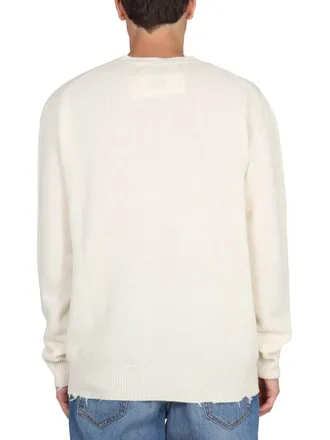 Department Five Cross-Neck Virgin Wool Sweater - White