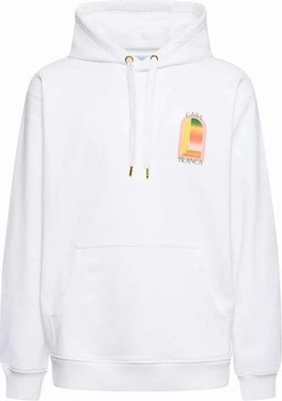 Casablanca Mens Casablanca Gradient Arch Logo White Hoodie - Size: 36