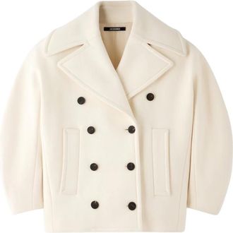 Jacquemus The Ovalo Peacoat - Dames - Mantel - Beige - S - Katoen - Jassen