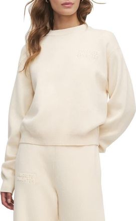 Favorite Daughter Fatigue Sisters Cotton & Cashmere Sweatshirt in Cream at Nordstrom, Size X-Large