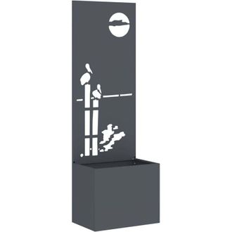 vidaXL Macetero De Jard&iacute;n Con Panel Decorativo Antracita 50 X 140 Cm Vidaxl
