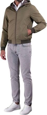 Moorer Hooded Zip-Up Bomber Jacket In Pistacchio