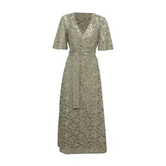 Pennyblack Broderie Midi Jurk - Dames - Casual kleedjes - Groen - S - Katoen - Kleedjes