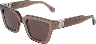 Ferragamo Brown Square Ladies Sunglasses SF2066S 232 52