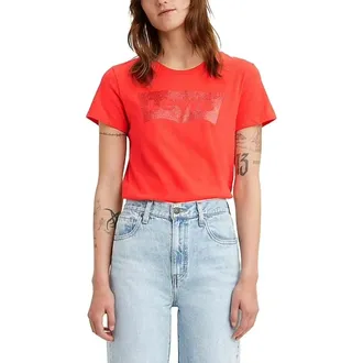 Levi's Cotton Batwing Perfect Graphic Logo T Shirt In Shine