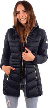 Raffinata giacca trapuntata lunga a collo alto - Nero / beige ghiaia a